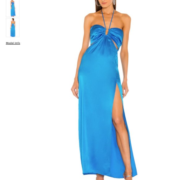 Prom Dress  -  NICHOLAS Mieta Gown with U-Bar and Straps - Electric Blue - Picture 1 of 3